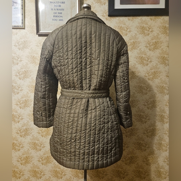 VINTAGE SIZE 12 60'S PUFFER JACKET GREY-GREEN COLOR - Picture 4 of 16